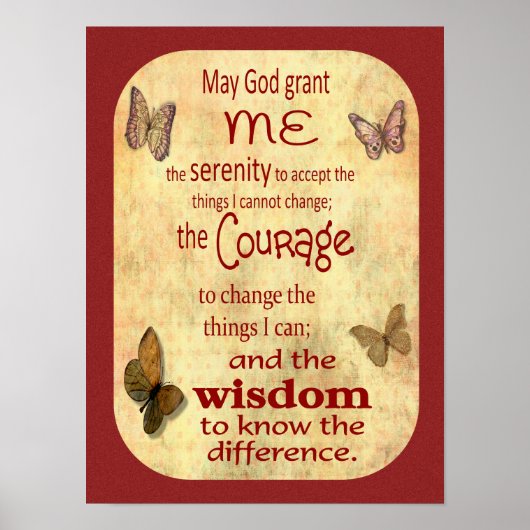 Serenity Prayer versie 3 — poster art (Voorkant)