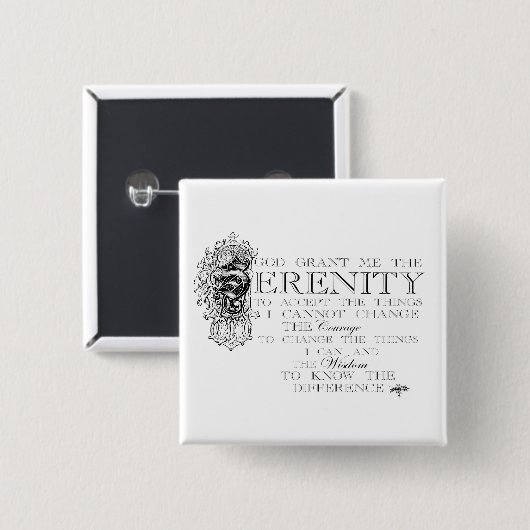 Serenity Prayer Vierkante Button 5,1 Cm (Voorkant /achterkant)