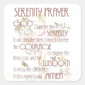 Serenity Prayer Vierkante Sticker (Voorkant)