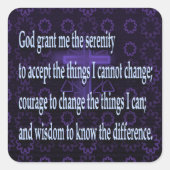 Serenity Prayer Vierkante Sticker (Voorkant)