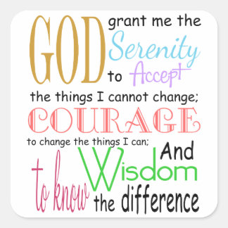 Serenity Prayer Vierkante Sticker