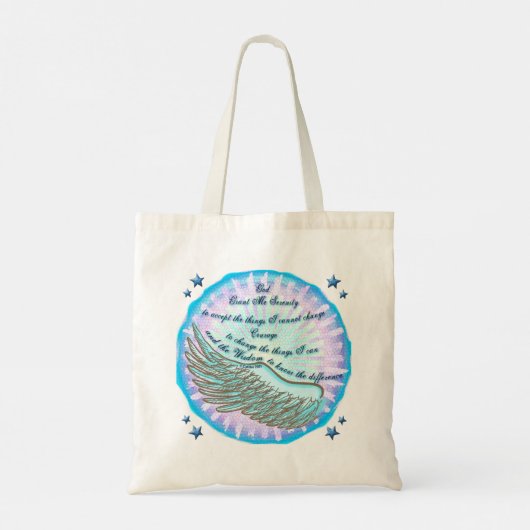 Serenity Prayer Violet Wing  Tote Bag (Achterkant)