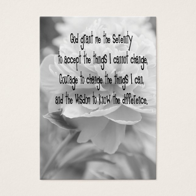 Serenity Prayer Visitekaartje (Voorkant)