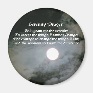 Serenity Prayer Volle Maan Inspirerend Magnet