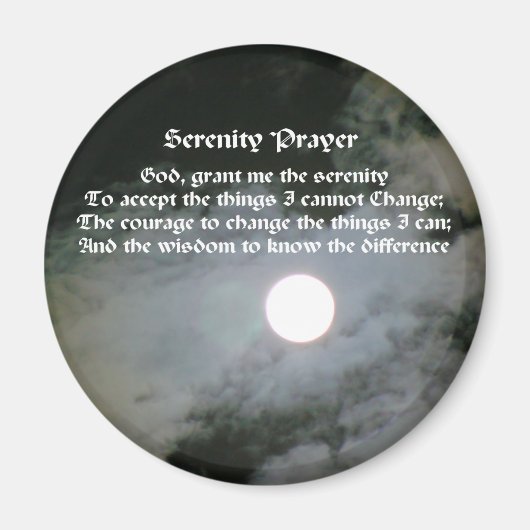 Serenity Prayer Volle Maan Inspirerend Magnet (Voorkant)