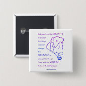 Serenity Prayer w/Dog-knoppen Vierkante Button 5,1 Cm (Voorkant /achterkant)