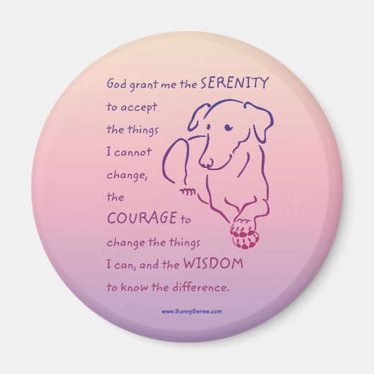 Serenity Prayer w/Dog Magneet (Voorkant)
