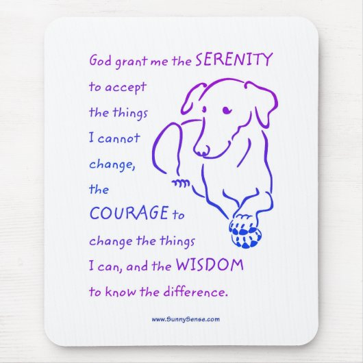 Serenity Prayer w/Dog Muismat (Voorkant)