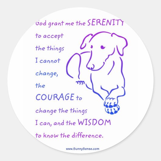 Serenity Prayer w / Dog stickers (Voorkant)