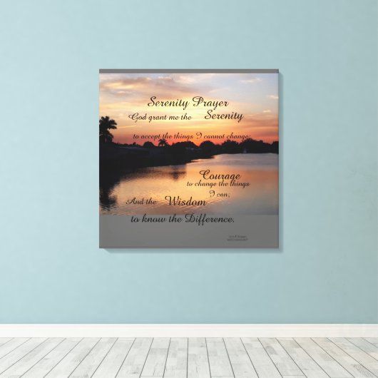 SERENITY PRAYER WALL PANEL CANVAS AFDRUK (Insitu (Houten vloer))