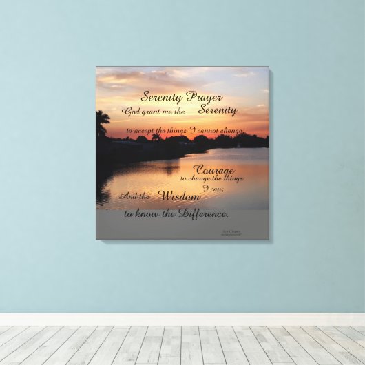SERENITY PRAYER WALL PANEL CANVAS AFDRUK (Insitu (Houten vloer))