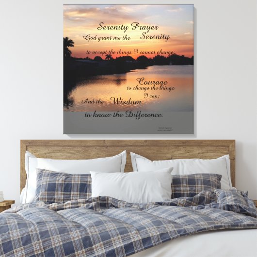 SERENITY PRAYER WALL PANEL CANVAS AFDRUK (Insitu (Slaapkamer))