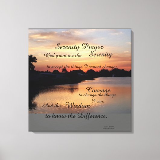 SERENITY PRAYER WALL PANEL CANVAS AFDRUK (Voorkant)