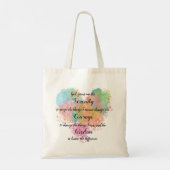 Serenity Prayer Watercolor Tote Bag (Achterkant)