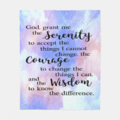 Serenity Prayer Waterverf Fleece Blanket (Voorkant)