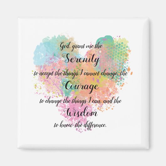 Serenity Prayer Waterverf Magnet (Voorkant)