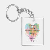 Serenity Prayer Waterverf Square Sleutelhanger (Voorkant Links)