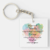 Serenity Prayer Waterverf Square Sleutelhanger (Voorkant)