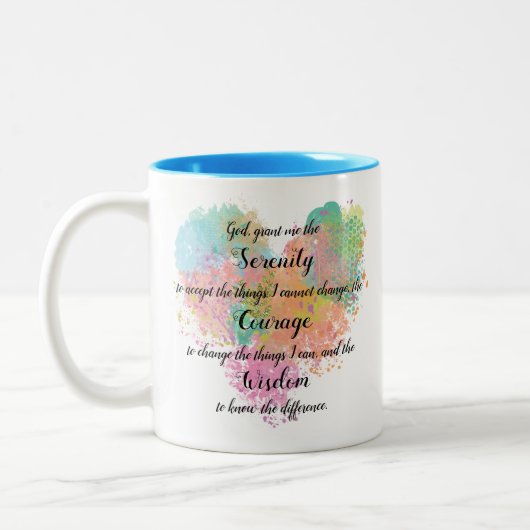 Serenity Prayer Waterverf Two-Tone Koffee Mok (Links)