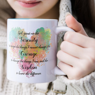 Serenity Prayer Waterverf Two-Tone Koffee Mok