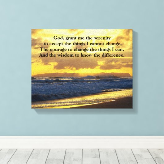 Serenity Prayer, Waves Crashing op Kauai Beach Canvas Afdruk (Insitu (Houten vloer))