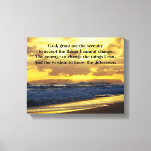 Serenity Prayer, Waves Crashing op Kauai Beach Canvas Afdruk