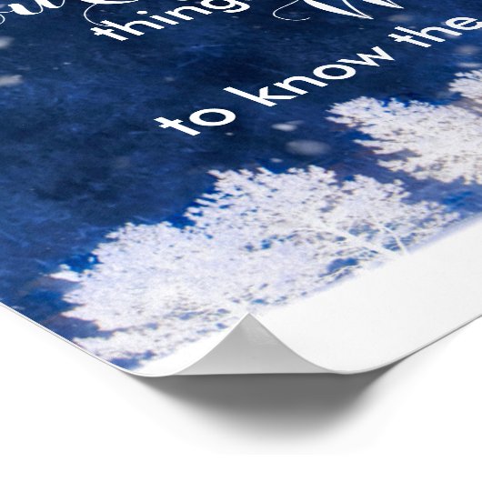 Serenity prayer white and blue nature art  poster (Hoek)