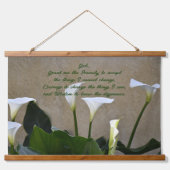 Serenity Prayer White Calla Lilies Floral Hangend Wandkleed (Voorkant)