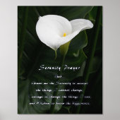 Serenity Prayer White Calla Lily Floral Folie Afdrukken (Voorkant)