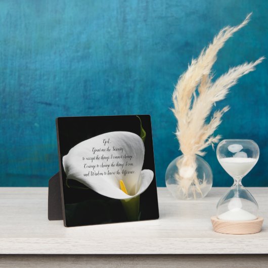 Serenity Prayer White Calla Lily Floral Fotoplaat (Insitu)