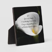 Serenity Prayer White Calla Lily Floral Fotoplaat (Voorkant)