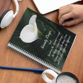 Serenity Prayer White Calla Lily Floral Notitieboek