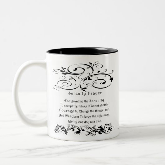 Serenity Prayer White Tweekleurige Koffiemok (Links)
