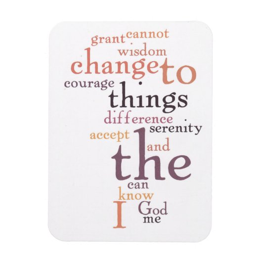 Serenity Prayer Word Art Magneet (Verticaal)