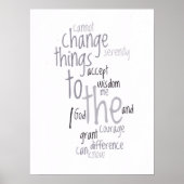 Serenity Prayer Word Art Poster (Voorkant)