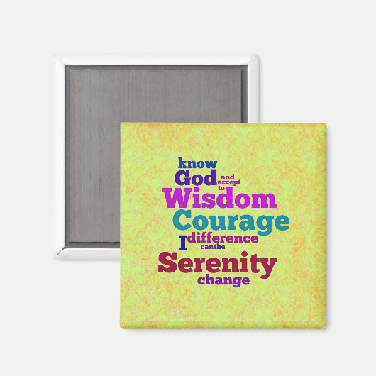 Serenity Prayer wordle magneet (Voorkant / Achterkant)