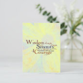 Serenity Prayer Wordle on abstract Briefkaart (Staand voorkant)