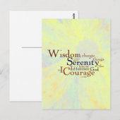 Serenity Prayer Wordle on abstract Briefkaart (Voorkant / Achterkant)