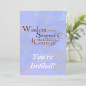 Serenity Prayer Wordle on abstract Kaart (Staand voorkant)