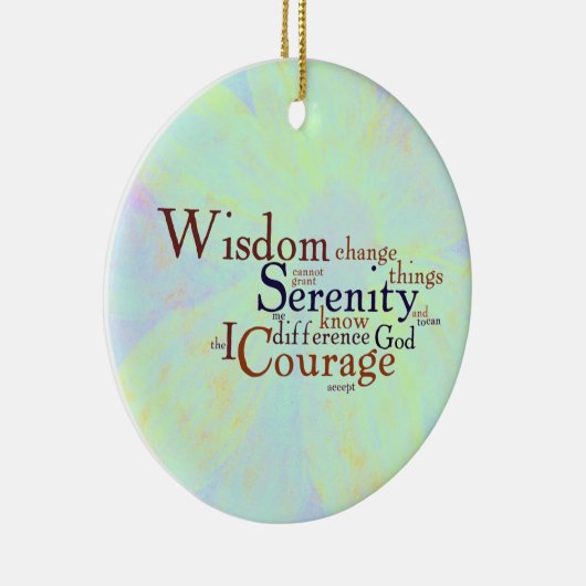 Serenity Prayer Wordle on abstract Keramisch Ornament (Rechts)