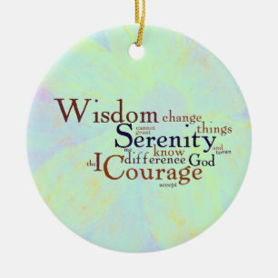 Serenity Prayer Wordle on abstract Keramisch Ornament