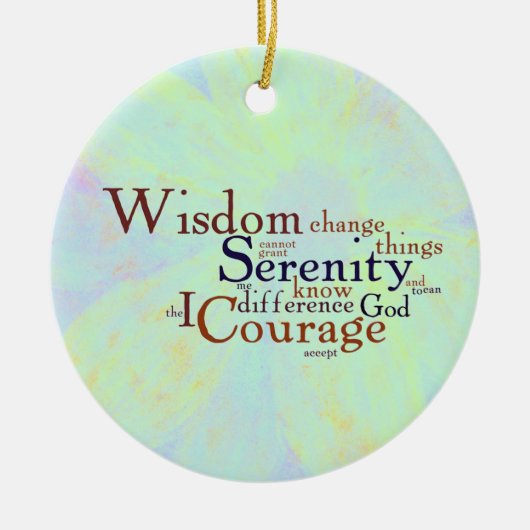 Serenity Prayer Wordle on abstract Keramisch Ornament (Voorkant)