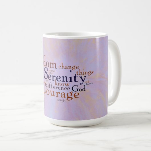 Serenity Prayer Wordle on abstract Koffiemok (Voorkant rechts)