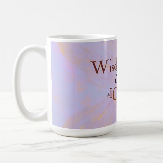 Serenity Prayer Wordle on abstract Koffiemok (Links)