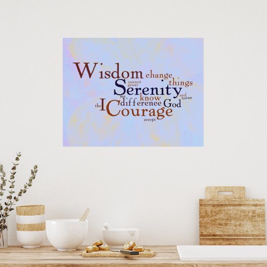 Serenity Prayer Wordle on abstract Poster (Keuken)