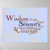Serenity Prayer Wordle on abstract Poster (Voorkant)