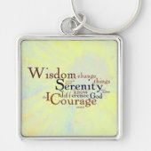 Serenity Prayer Wordle on abstract Sleutelhanger (Voorkant)