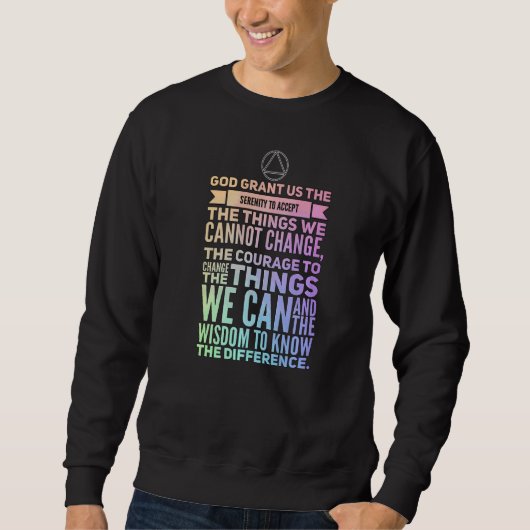 Serenity Prayer Words Sobriety Inspirerend 2 Trui (Voorkant)
