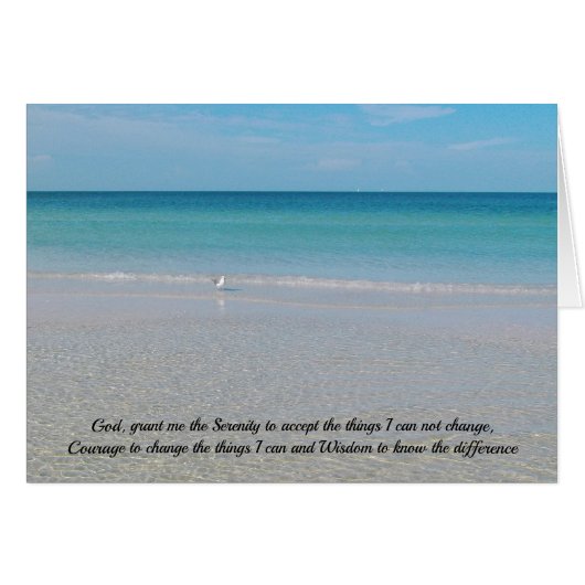 Serenity Prayer Zee Gull and the Beach (Voorkant Horizontaal)