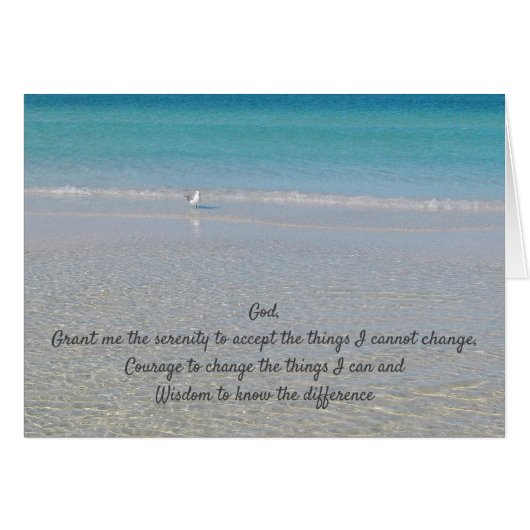 Serenity Prayer Zee Gull and the Beach (Voorkant Horizontaal)